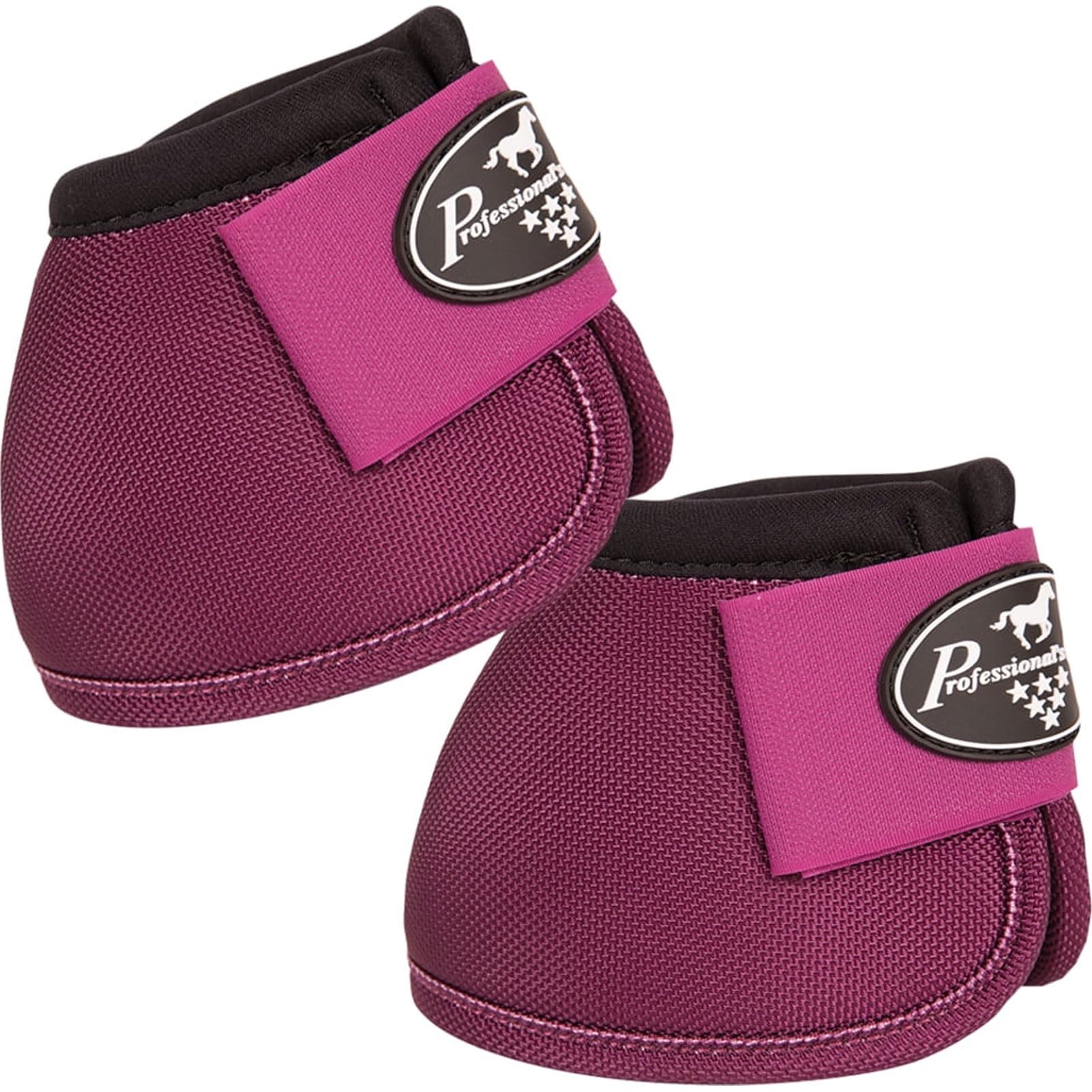 Professional's Choice Ballistic Overreach Bell Boots, interior de neopreno, color vino granate, absorbe impactos para mayor comodidad.