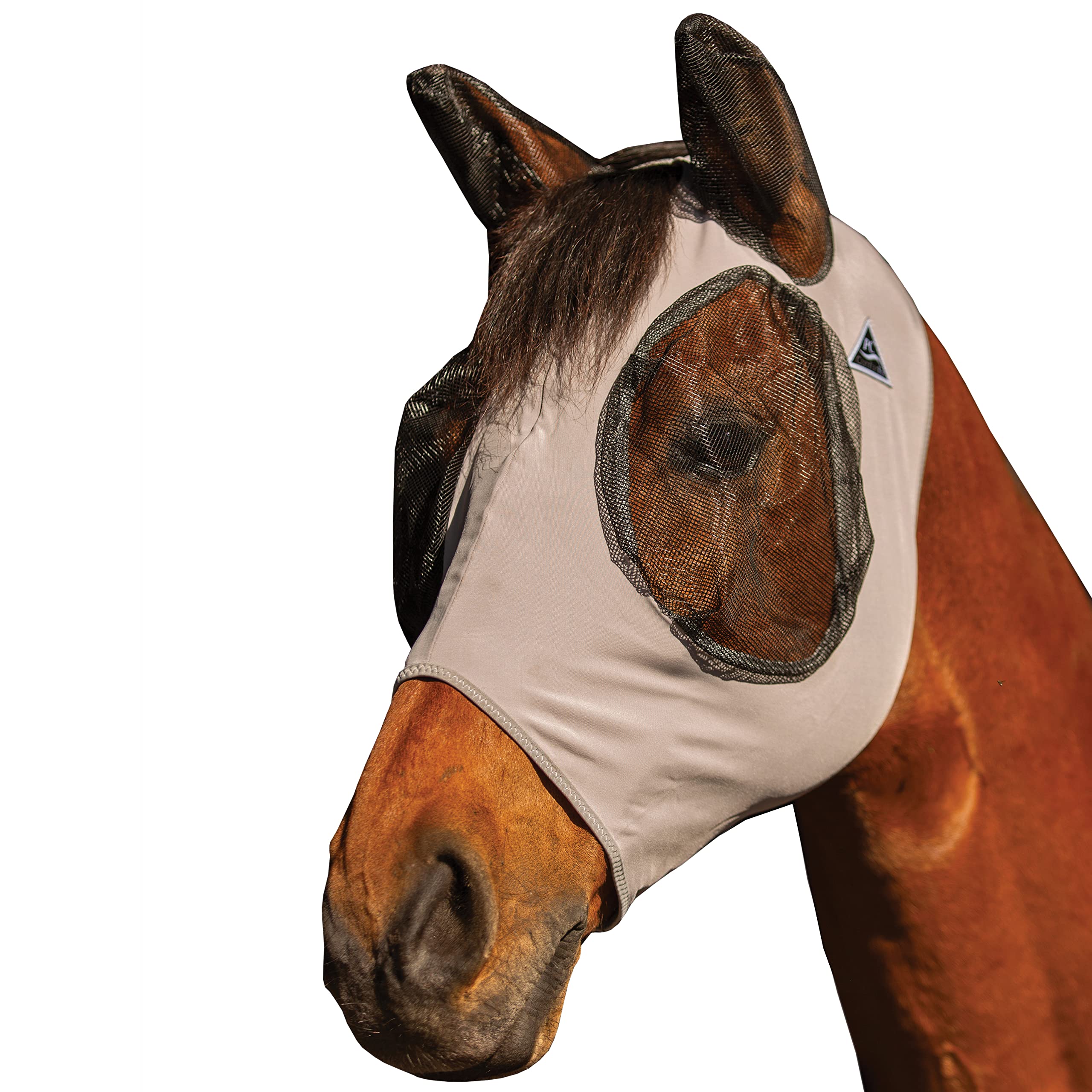 Professional's Choice Comfort Fit Fly Mask Carbón: ajuste suave alrededor de ojos y orejas para comodidad del caballo.
