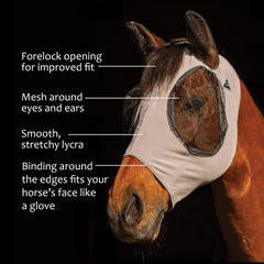 Professional's Choice Comfort Fit Fly Mask Carbón: apertura de crin para un ajuste más cómodo.