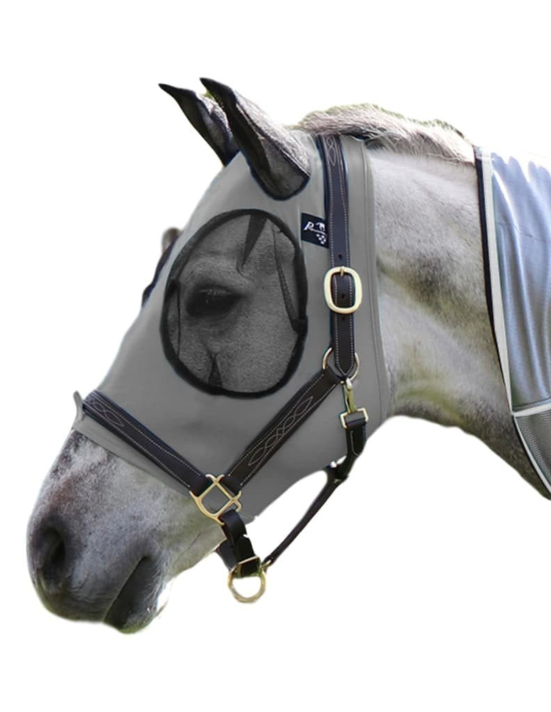 Professional's Choice Comfort Fit Fly Mask carbón, protección contra moscas y ajuste cómodo.