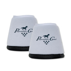 Professional's Choice Quick-Wrap Bell Boots en blanco, envoltura 360°, protegen cascos y tejidos.