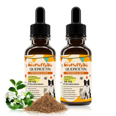 ProFluffyBio Quercetina para perros, frasco de 60 ml, apoyo suave para la salud general del pelaje.