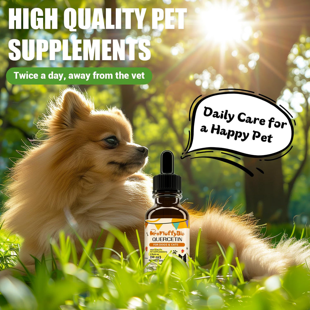 ProFluffyBio Quercetina para perros, apta para todas las razas y tamaños.