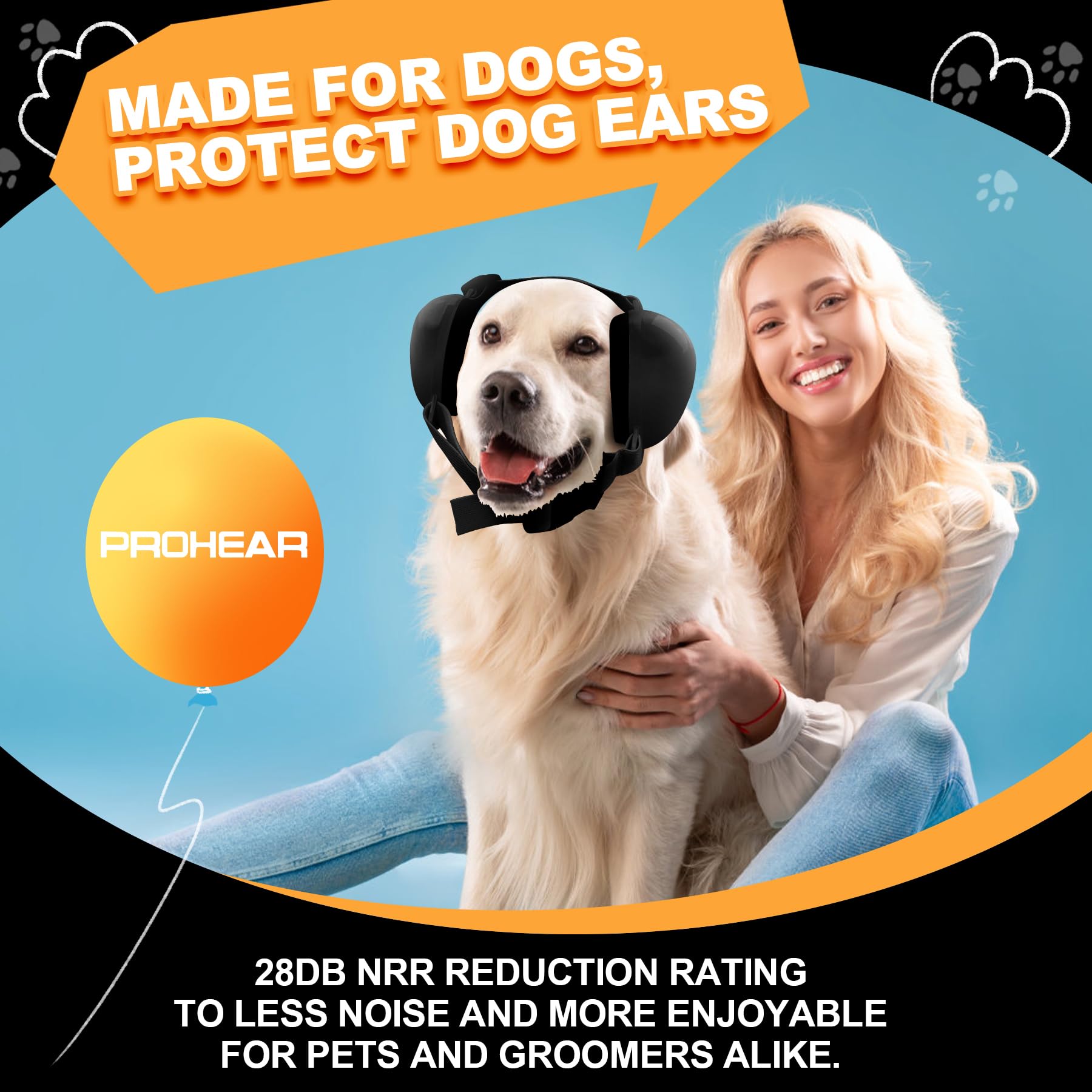 PROHEAR orejeras para perros, disponibles en tallas y colores, encaje correcto.