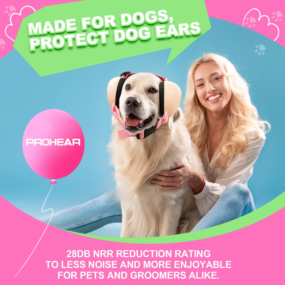 PROHEAR presentación del producto en rosa, conjunto completo para perro.