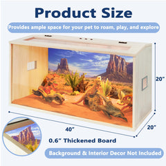 PROLEE terrario de madera para reptiles con ventilación lateral.