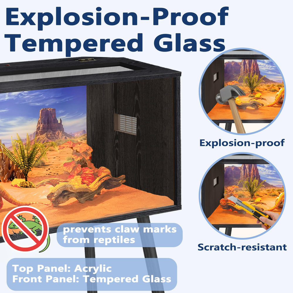 PROLEE tanque de reptiles iluminación integrada para calor y UVB