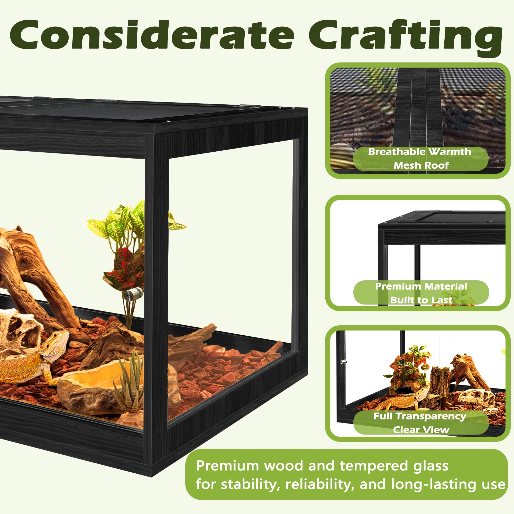 PROLEE techo malla metálica facilita ventilación adecuada para reptiles