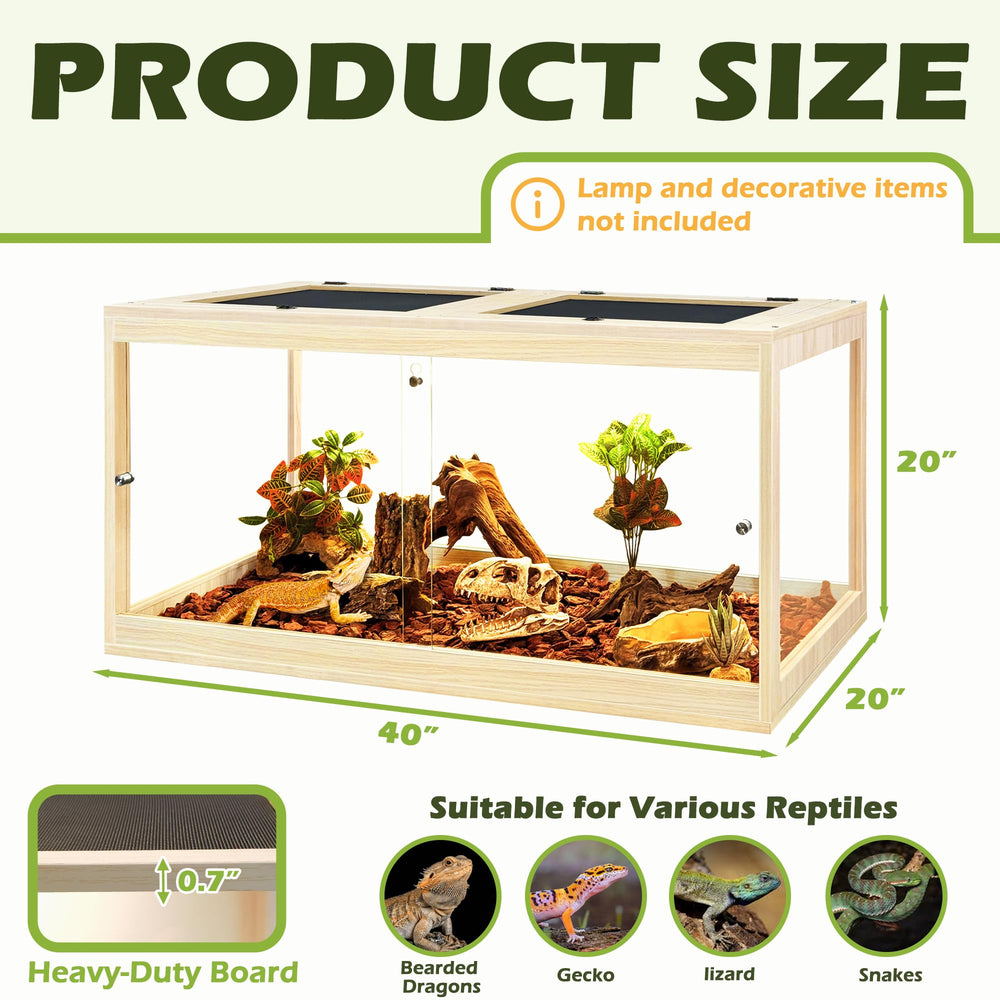 PROLEE vista 360 grados con vidrio templado para monitorear movimientos del reptil.