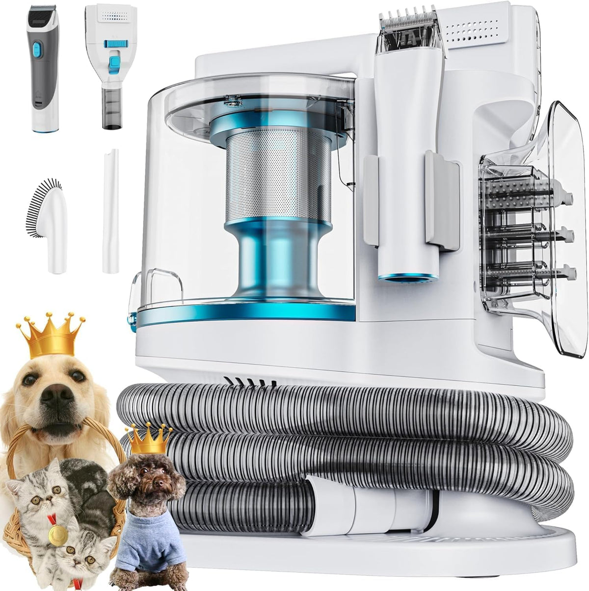 PROMOMO kit grooming perro con aspiradora integrada para pelo limpio