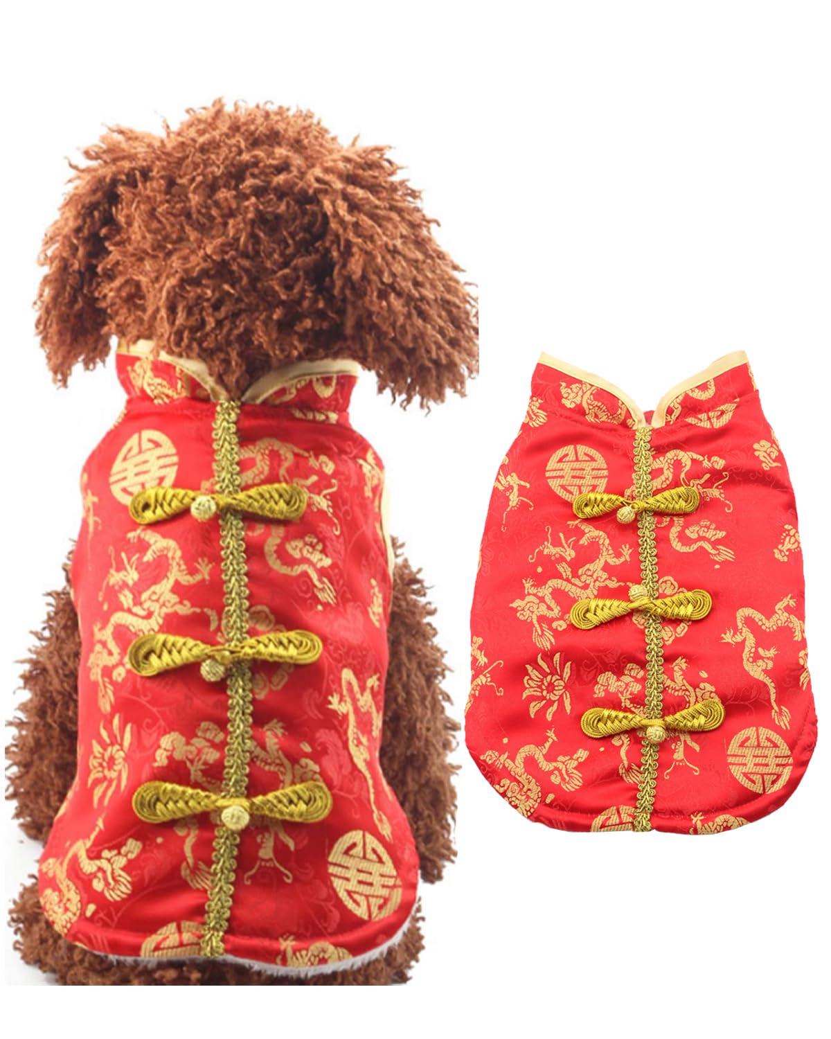 PROMOTED TO BIG SISTER disfraz perro año nuevo dragon rojo XL, ideal para fiestas.