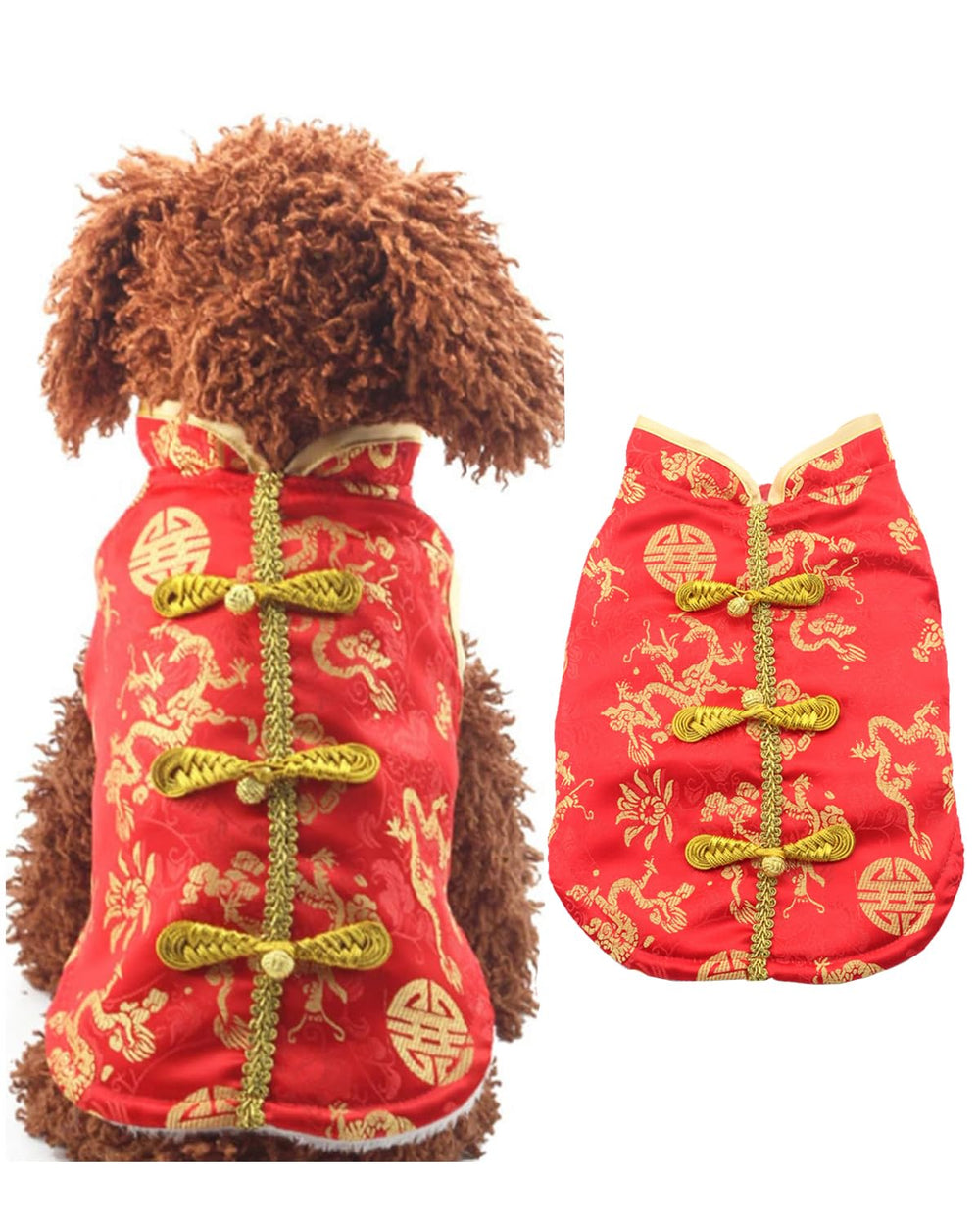 PROMOTED TO BIG SISTER disfraz perro año nuevo dragon rojo XL, ideal para fiestas.