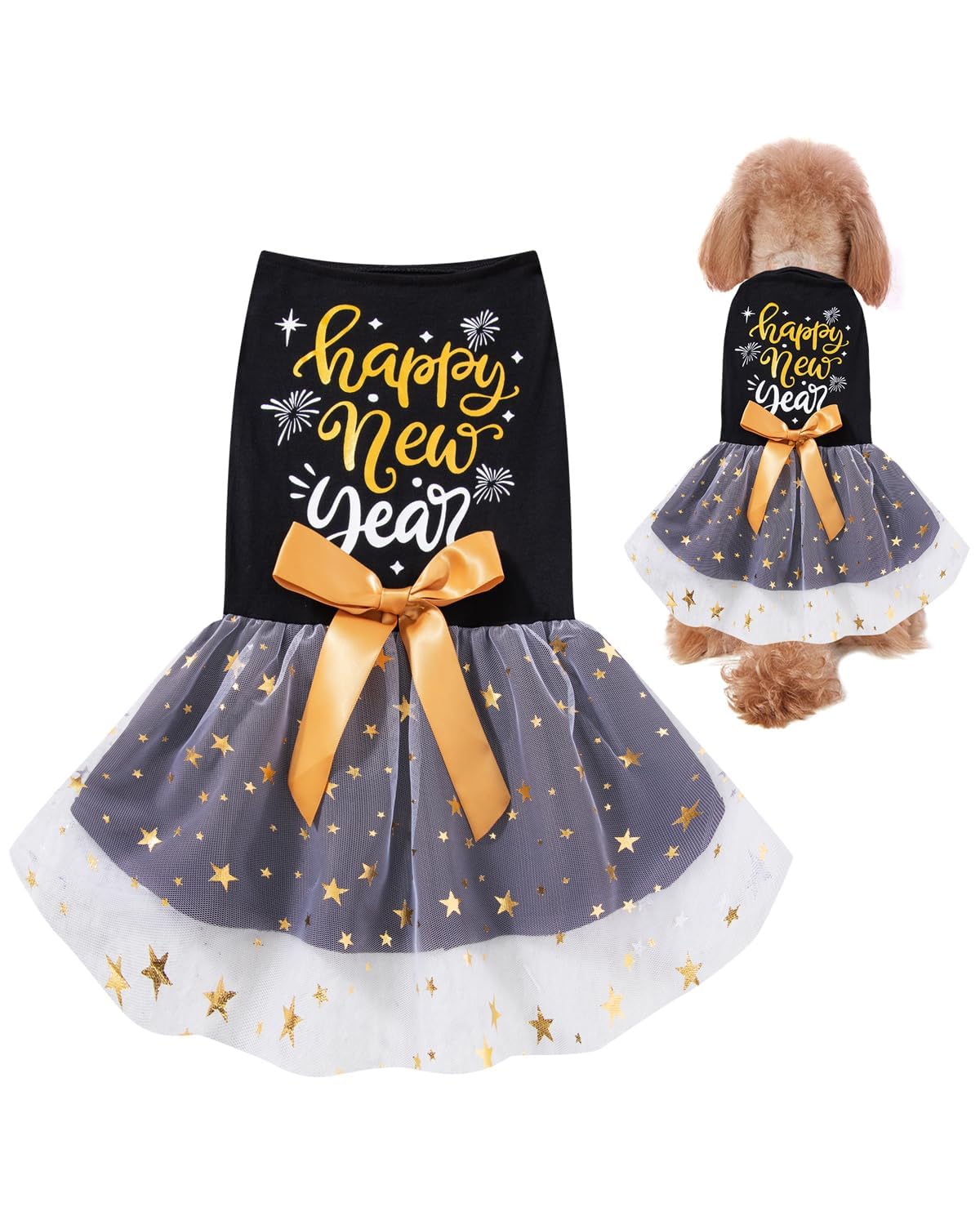 PROMOTED TO BIG SISTER vestido-nochevieja-perro-pequeno, cómodo y festivo para año nuevo
