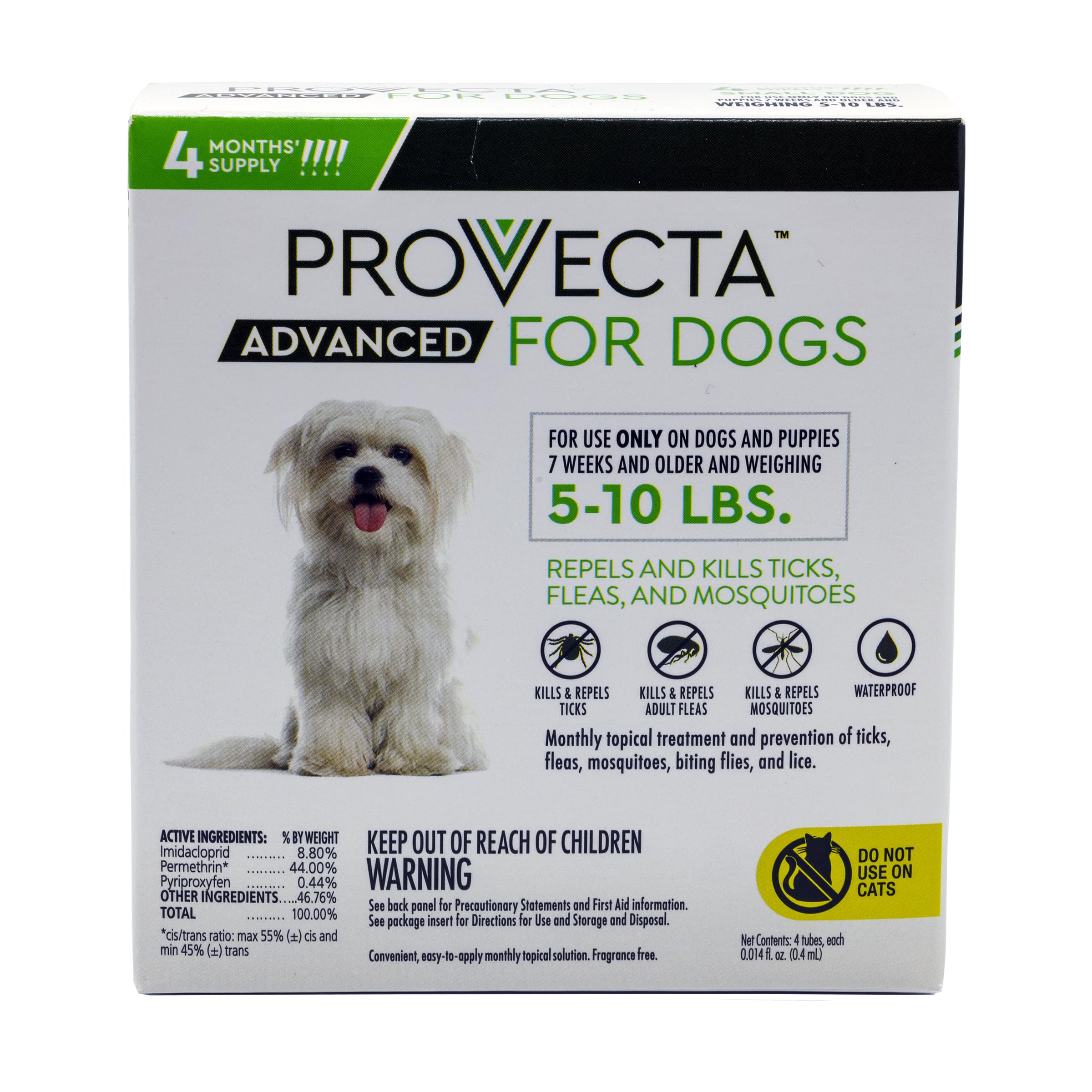 Provecta frasco de aplicación para perros pequeños, uso seguro.