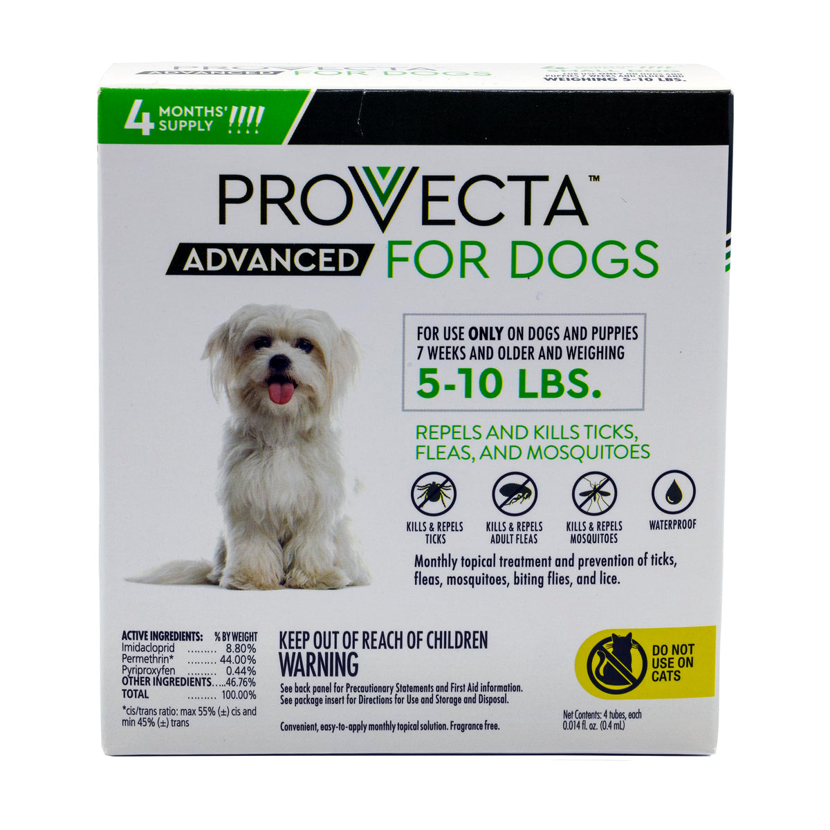 Provecta frasco de aplicación para perros pequeños, uso seguro.