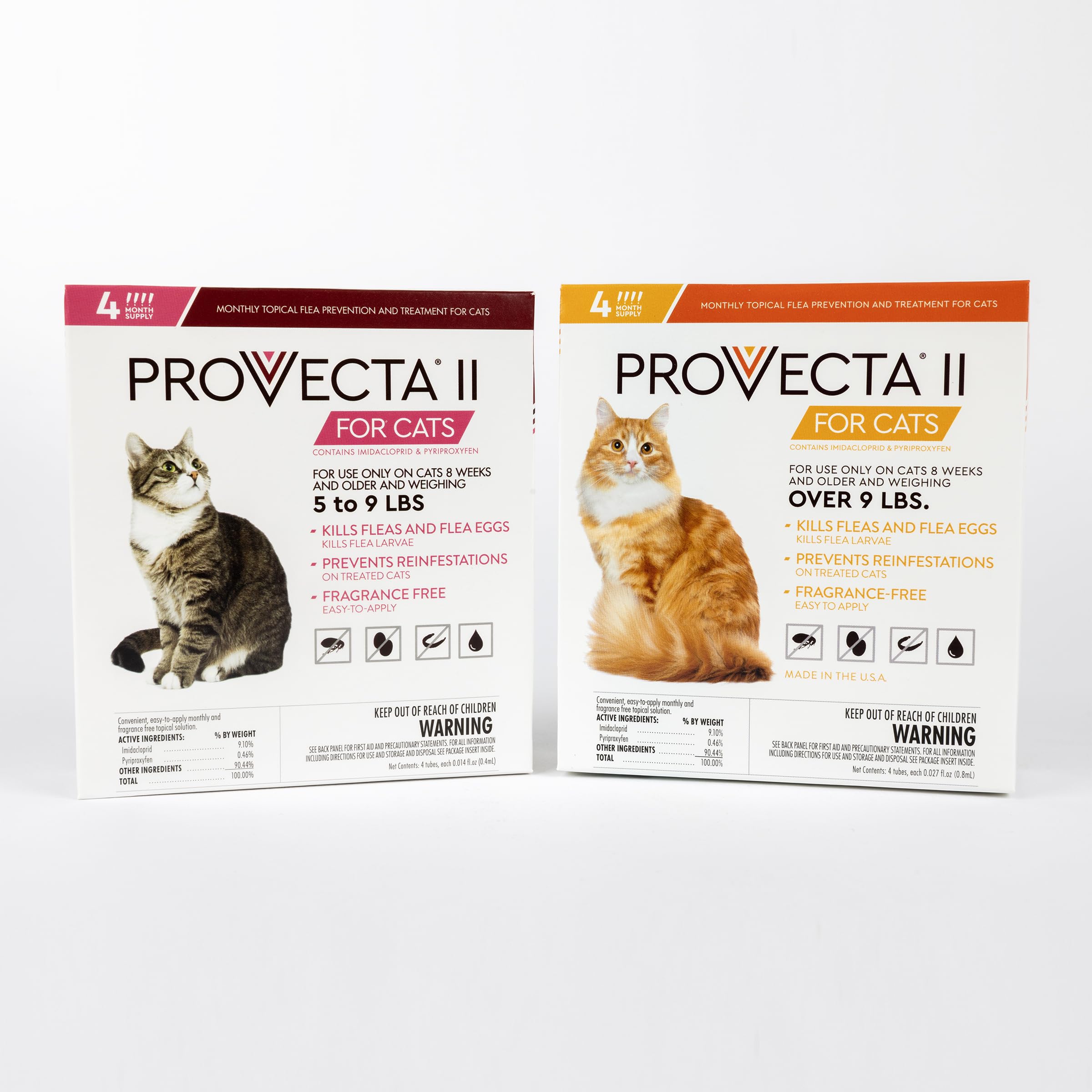 PROVECTA II caja de suministro 4 meses, protección antipulgas para gatos.
