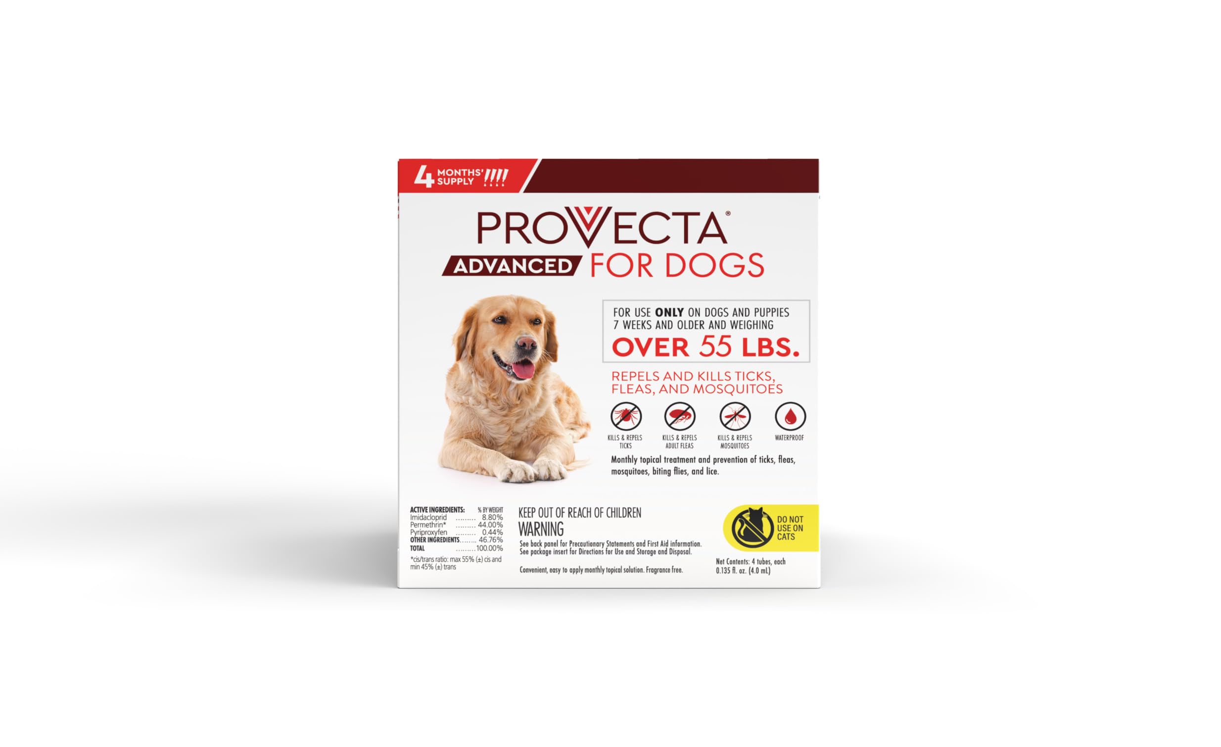 Provecta actúa contra todas las fases de pulgas y garratas en el perro.