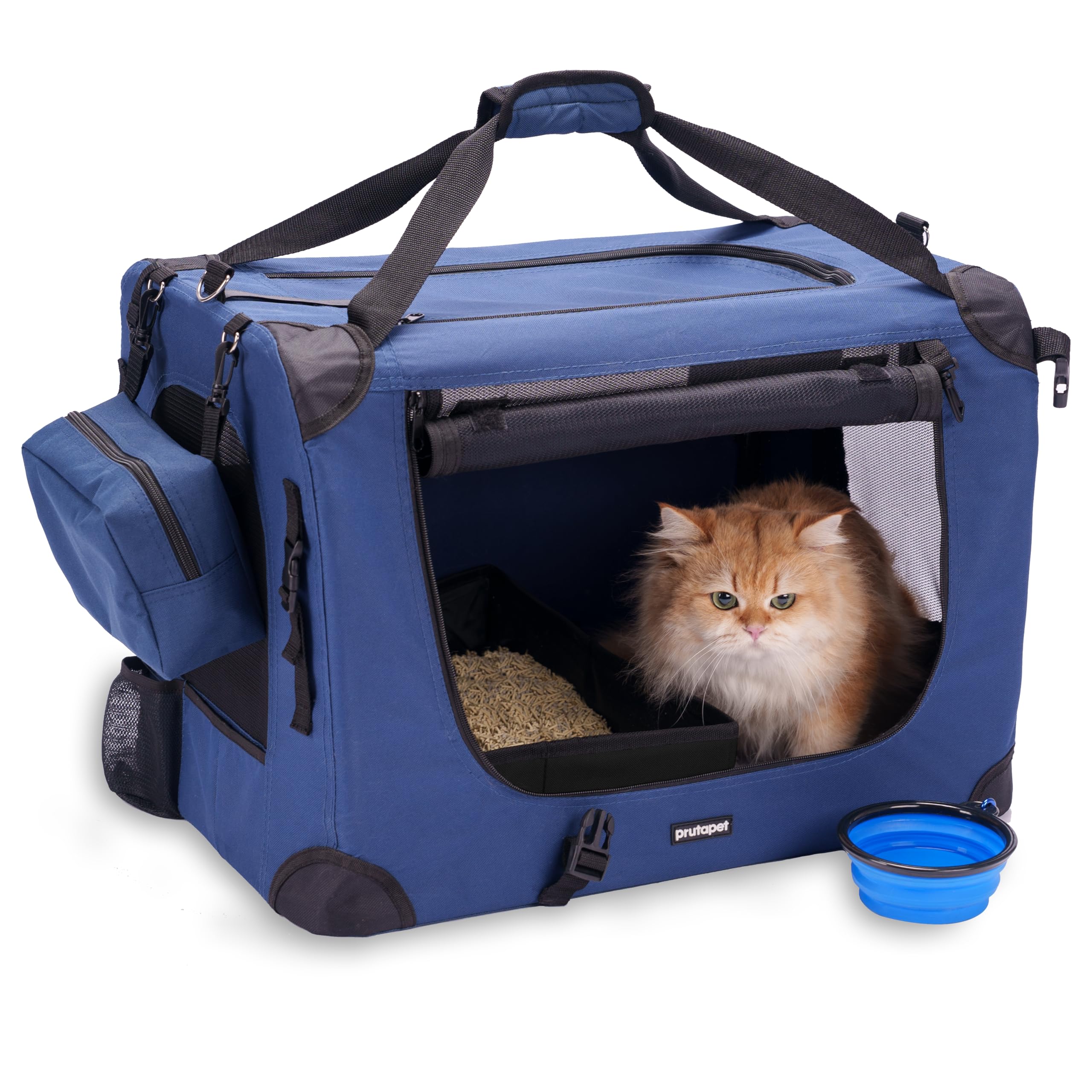 Prutapet transportín para gato con interior amplio para movilidad cómoda durante el viaje