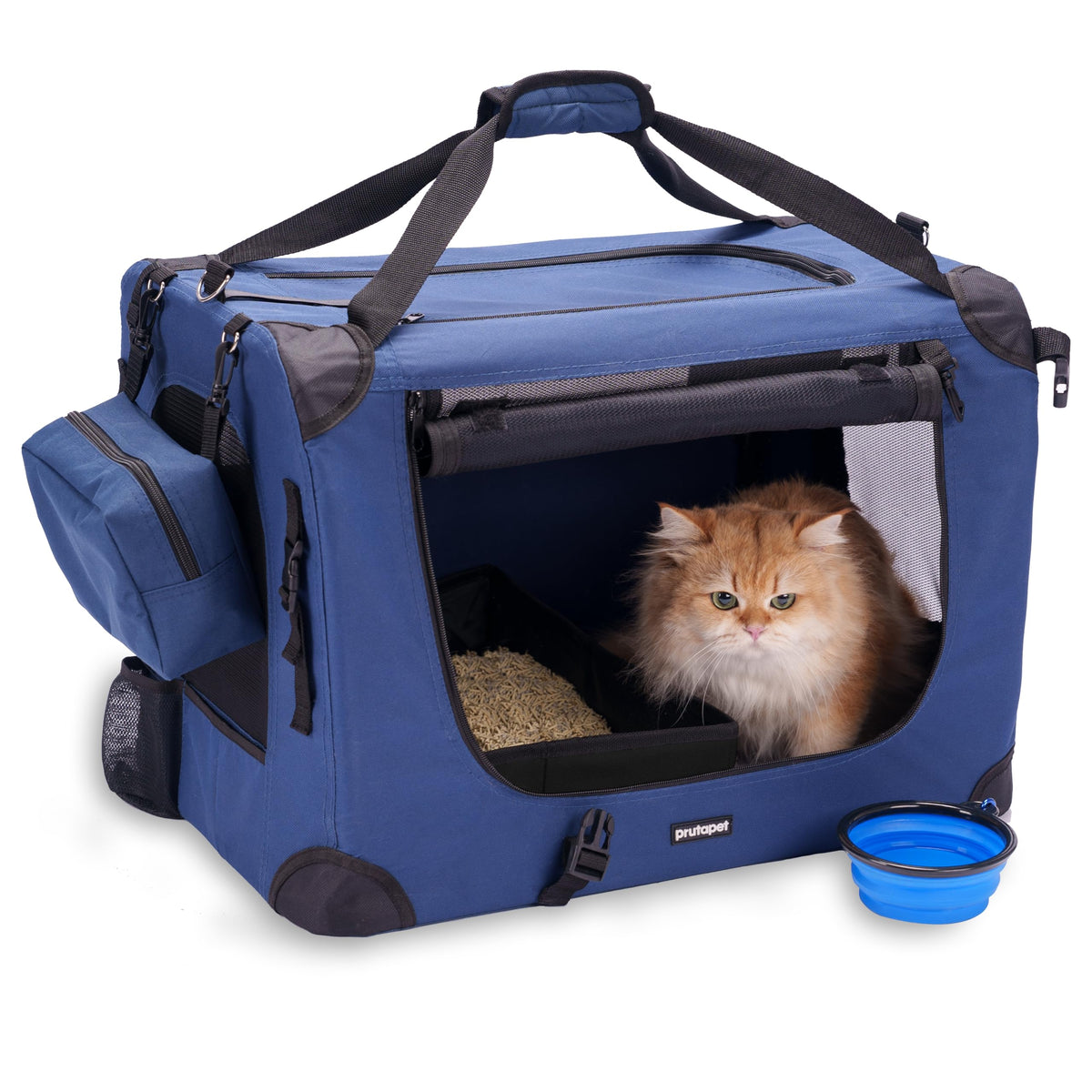 Prutapet transportín para gato con interior amplio para movilidad cómoda durante el viaje
