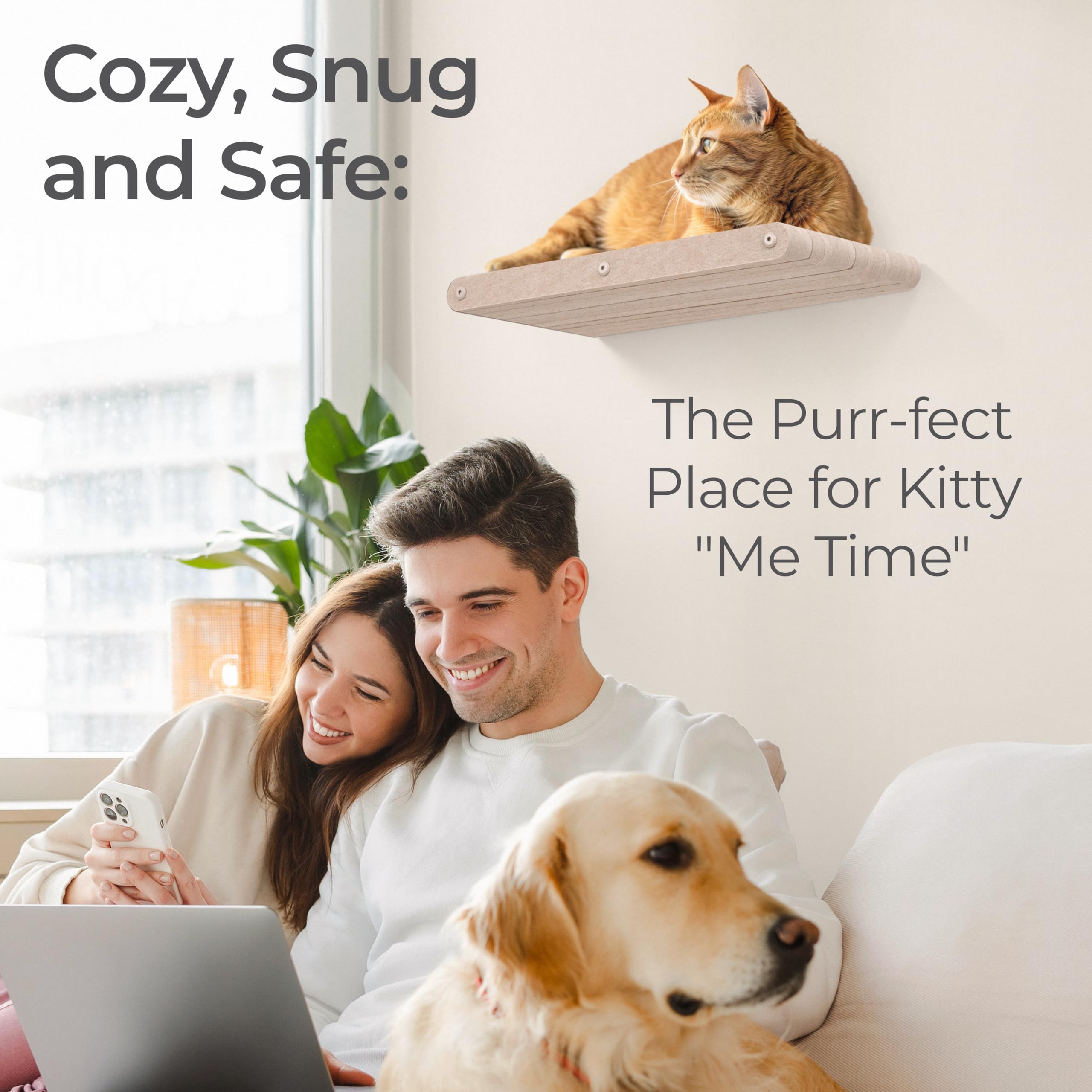 Pryde Pets estantería de pared para gatos, uso en interiores sin desorden.