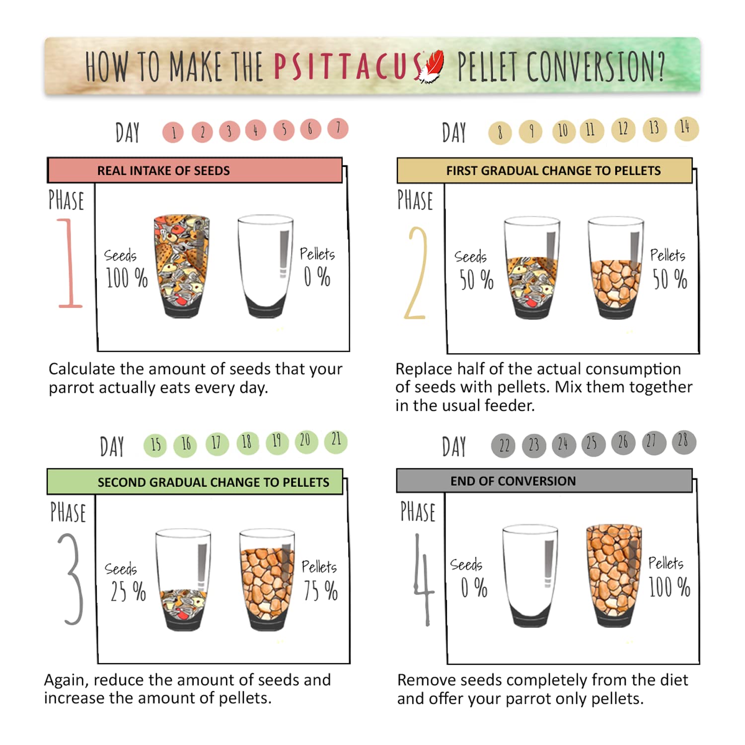 Psittacus Minor: proceso de extrusión que concentra nutrientes para aves pequeñas.