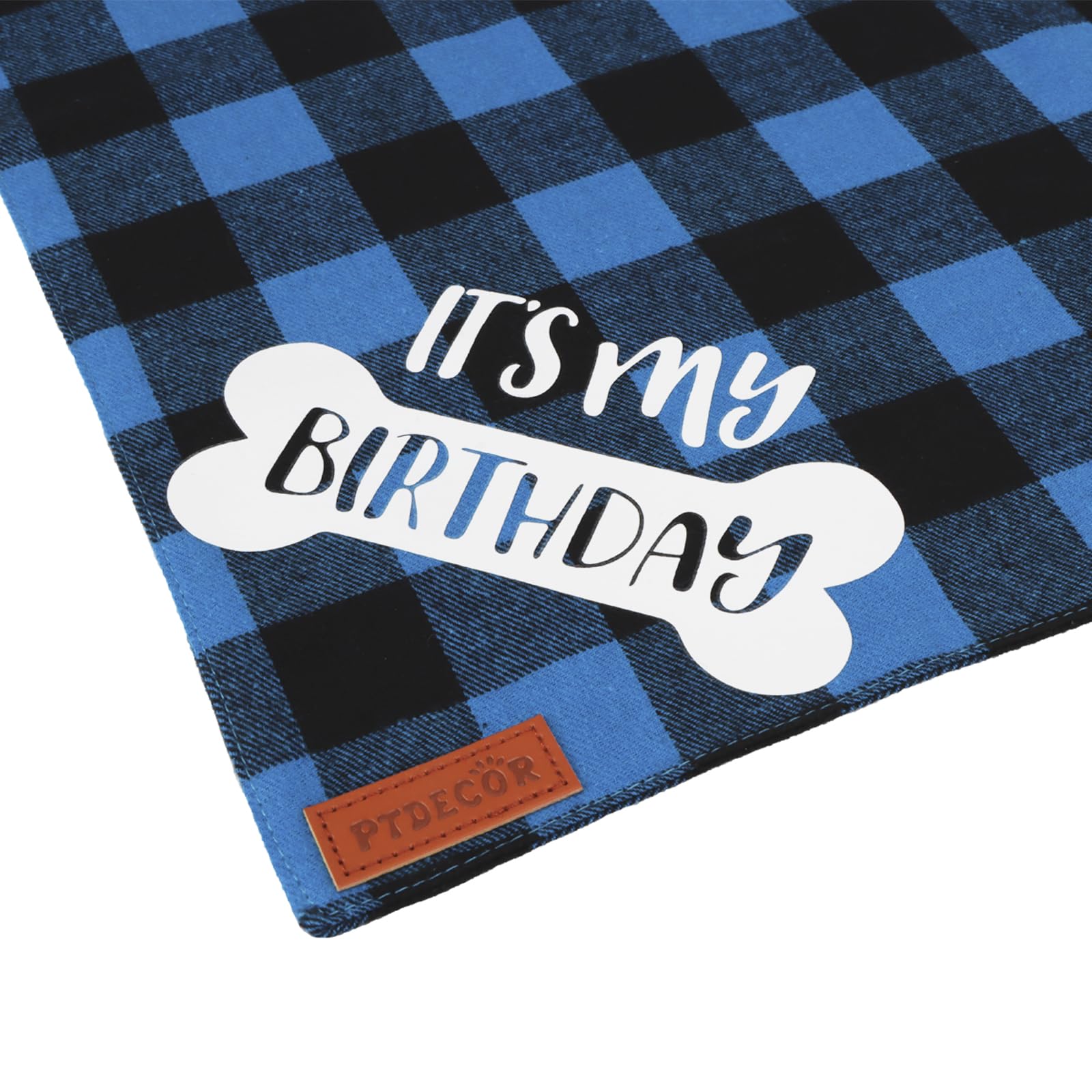 PTDECOR bandana azul a cuadros XL, perfecta para sesiones de fotos y fiestas.