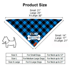 PTDECOR bandana azul a cuadros XL, detalle de nudo sencillo para ajustar.