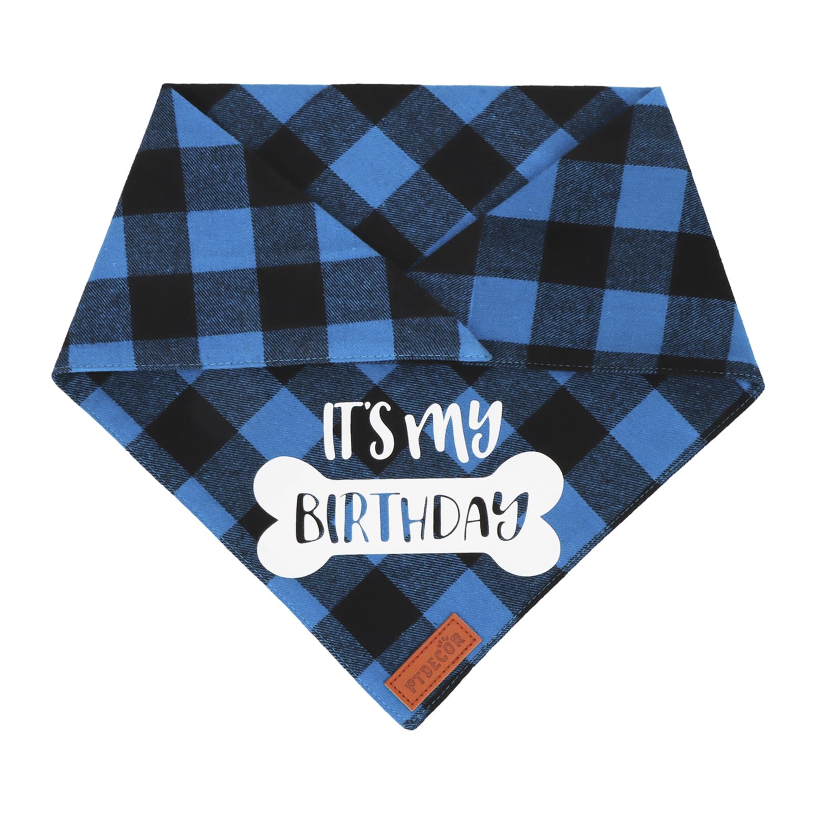 PTDECOR bandana azul a cuadros XL, reverso sin estampado para uso diario.