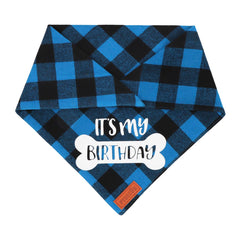 PTDECOR bandana azul a cuadros XL, reverso sin estampado para uso diario.