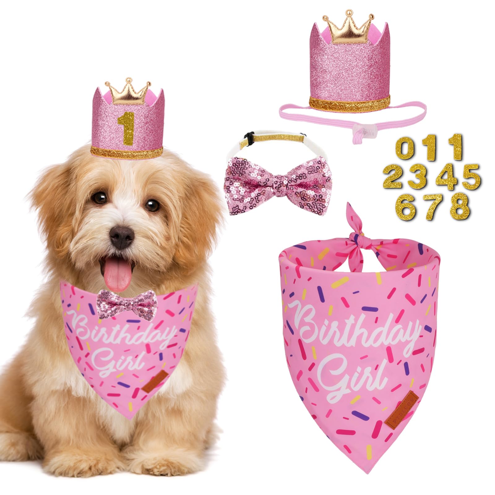 PTDECOR bandana de cumpleaños para perro, ideal para fiesta y fotos