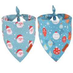 Bandana navidad azul PTDECOR con santa y luces, estilo festivo para tu perro