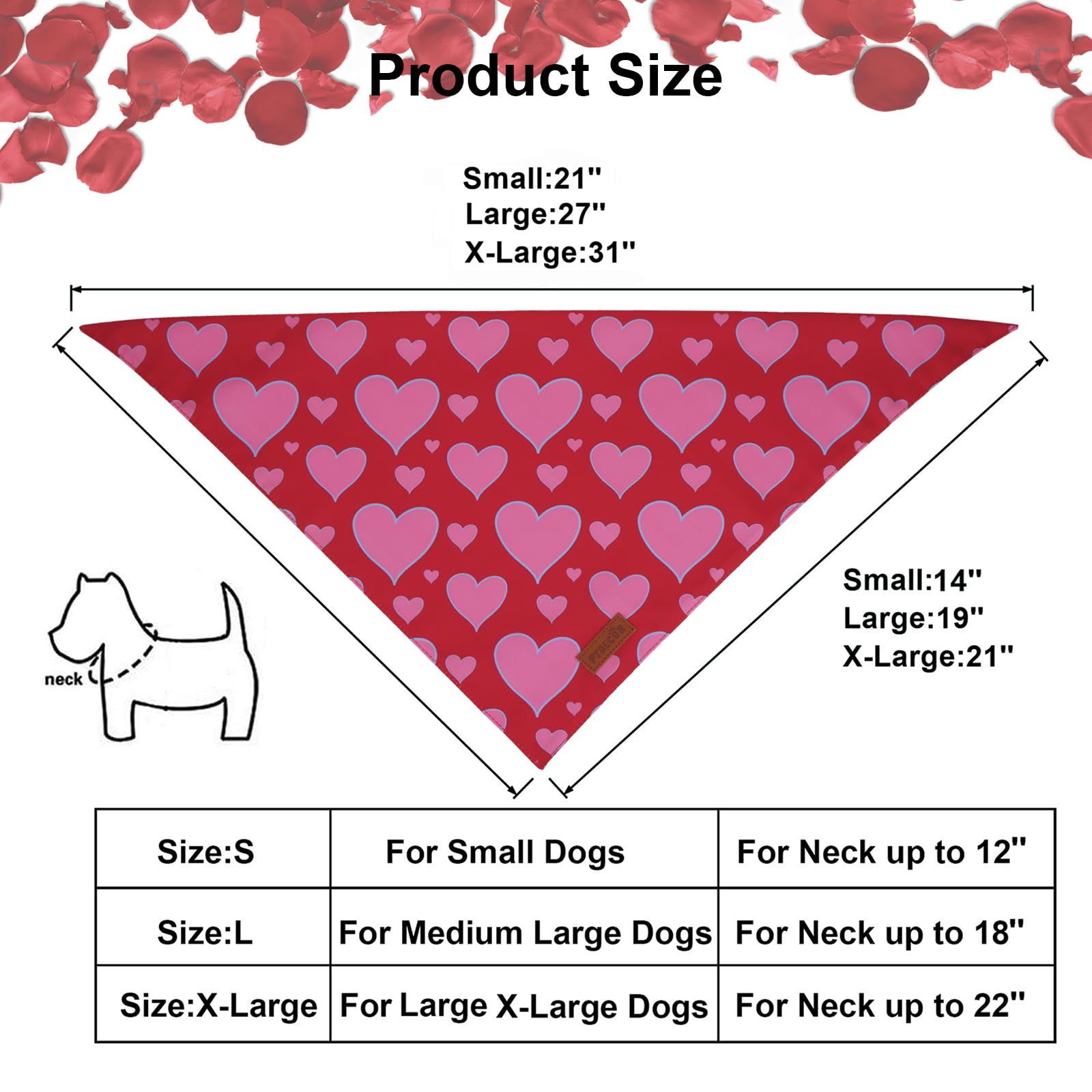 PTDECOR bandana de San Valentín, ideal para sesiones de fotos y eventos temáticos.