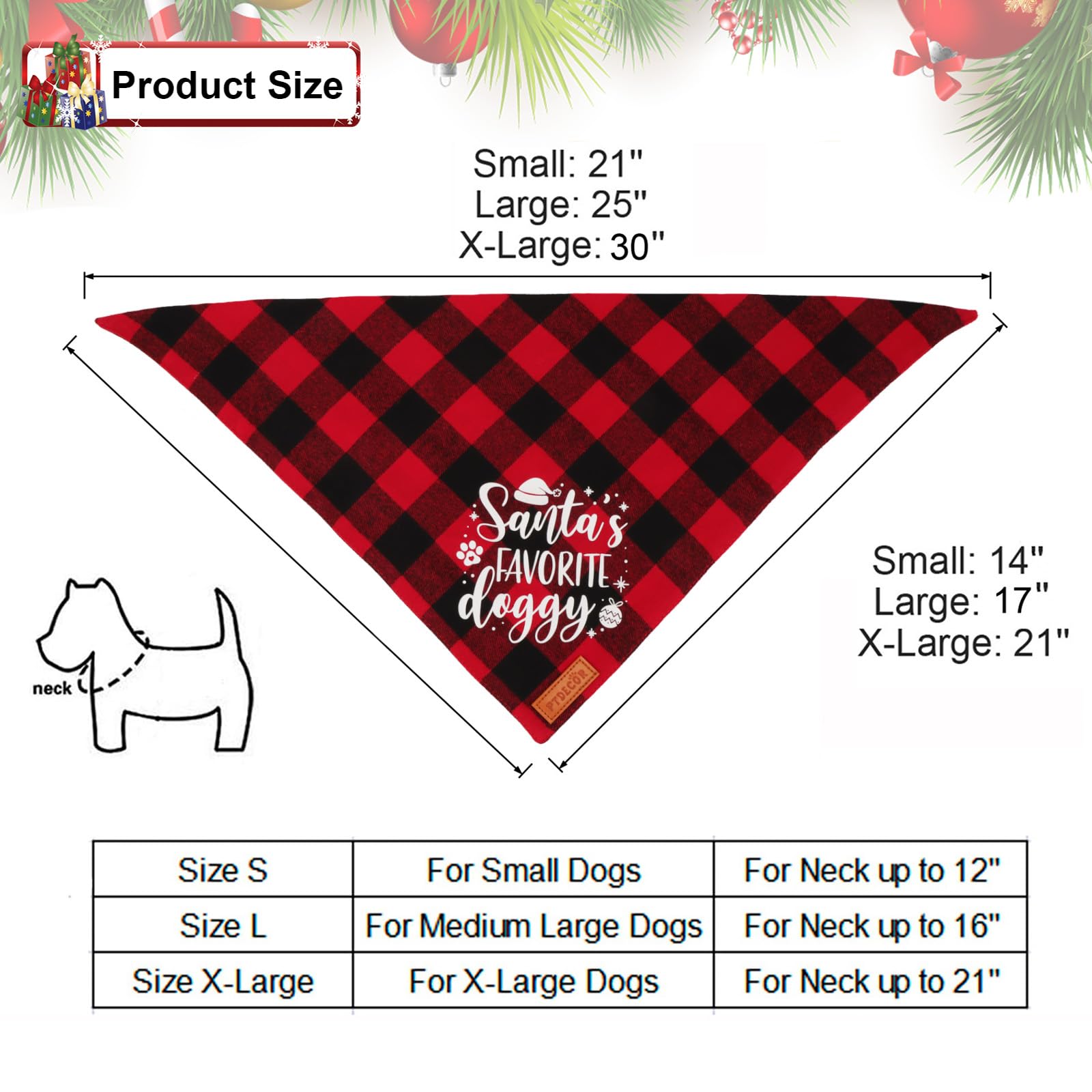 PTDECOR bandanas XL para perro, ajuste cómodo para razas grandes