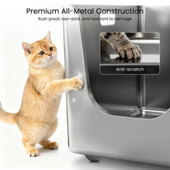 PTFFF caja de acero inoxidable, tamaño extragrande, ofrece espacio para varias mascotas.