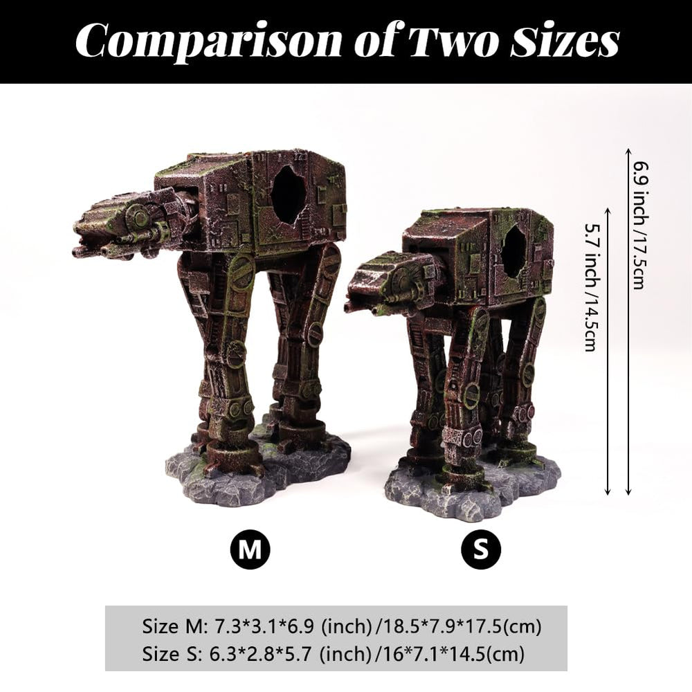 PTFJZ AT-AT: dimensiones 7-3-6-9 pulgadas para acuarios 5-30 galones.