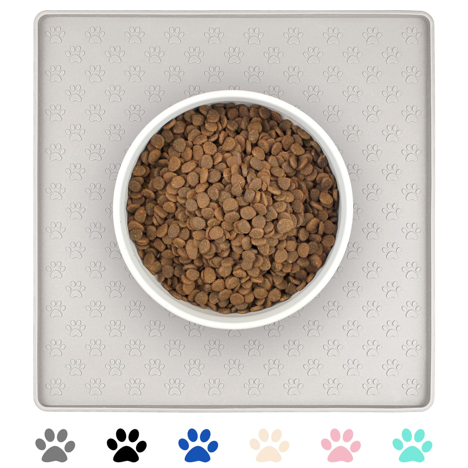 Ptlom alfombrilla para comida de perros, antideslizante y evita derrames