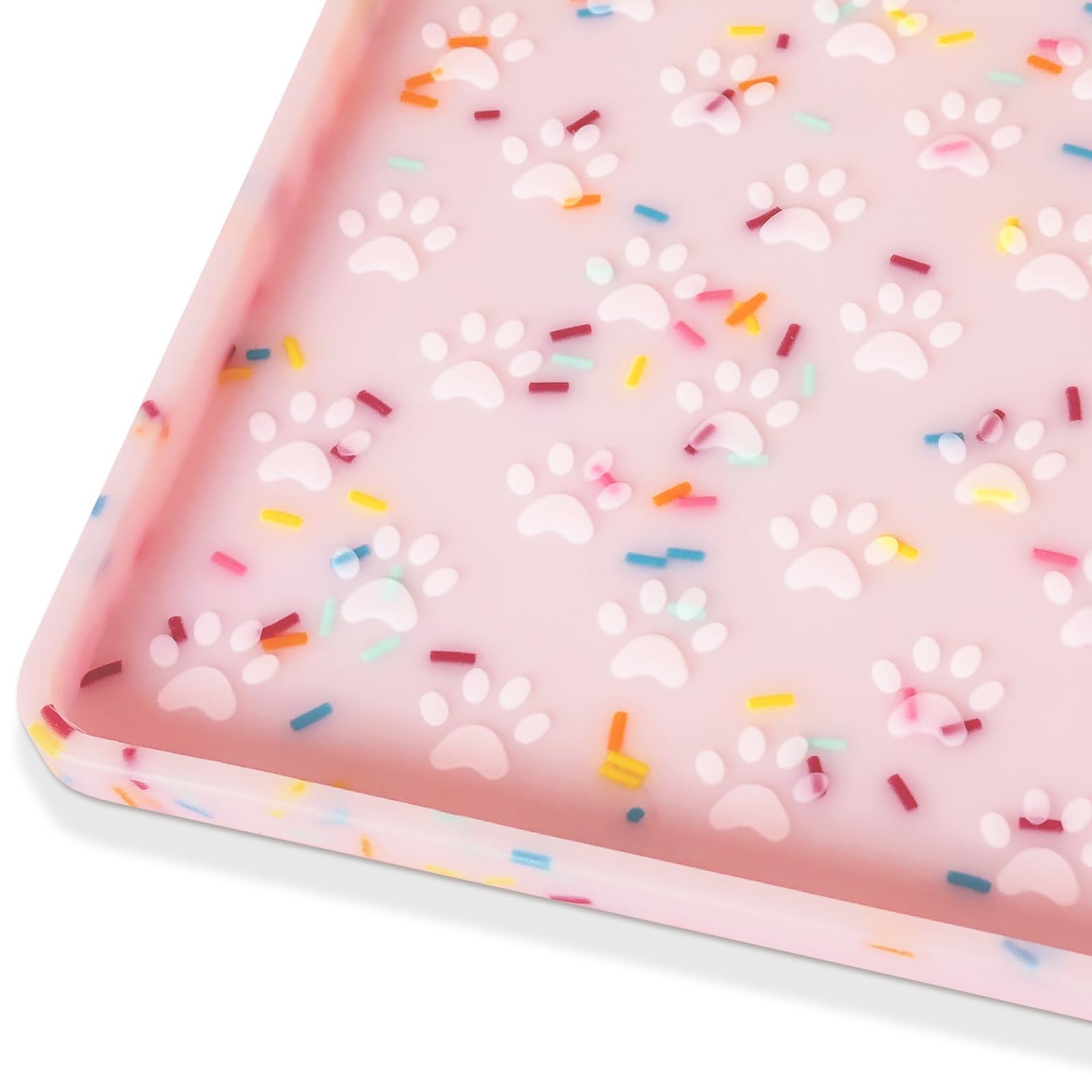 Ptlom alfombrilla anti-deslizante con bordes elevados para perros; mantiene la comida estable.