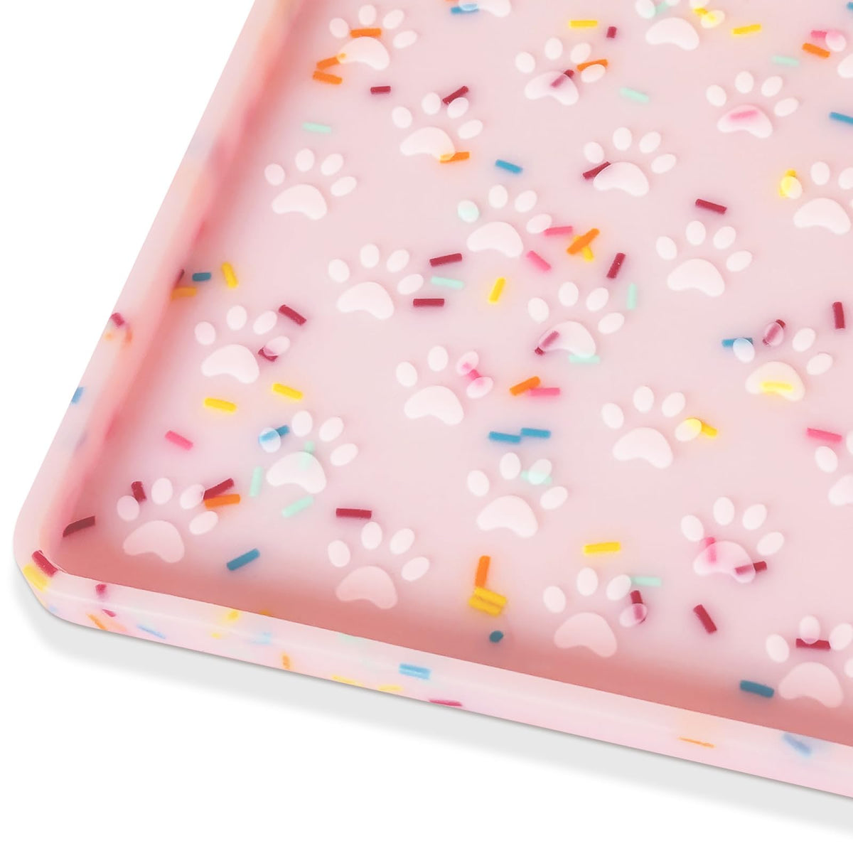 Ptlom alfombrilla anti-deslizante con bordes elevados para perros; mantiene la comida estable.