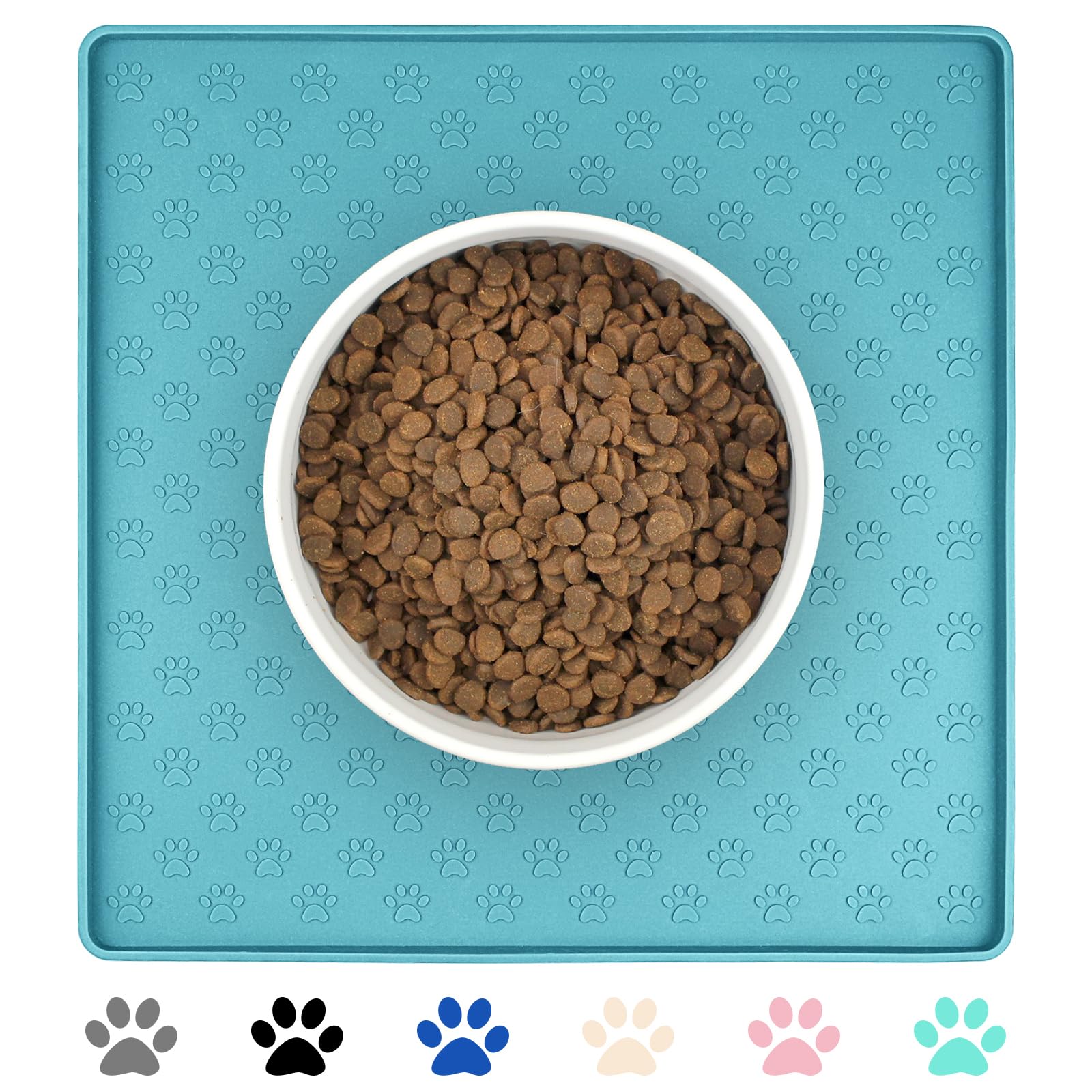 Ptlom almohadilla antiresbalante para comida de perro azul, ideal para una comida limpia
