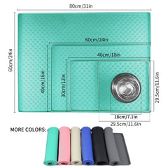 Ptlom placemat con bordes elevados verde, evita derrames.