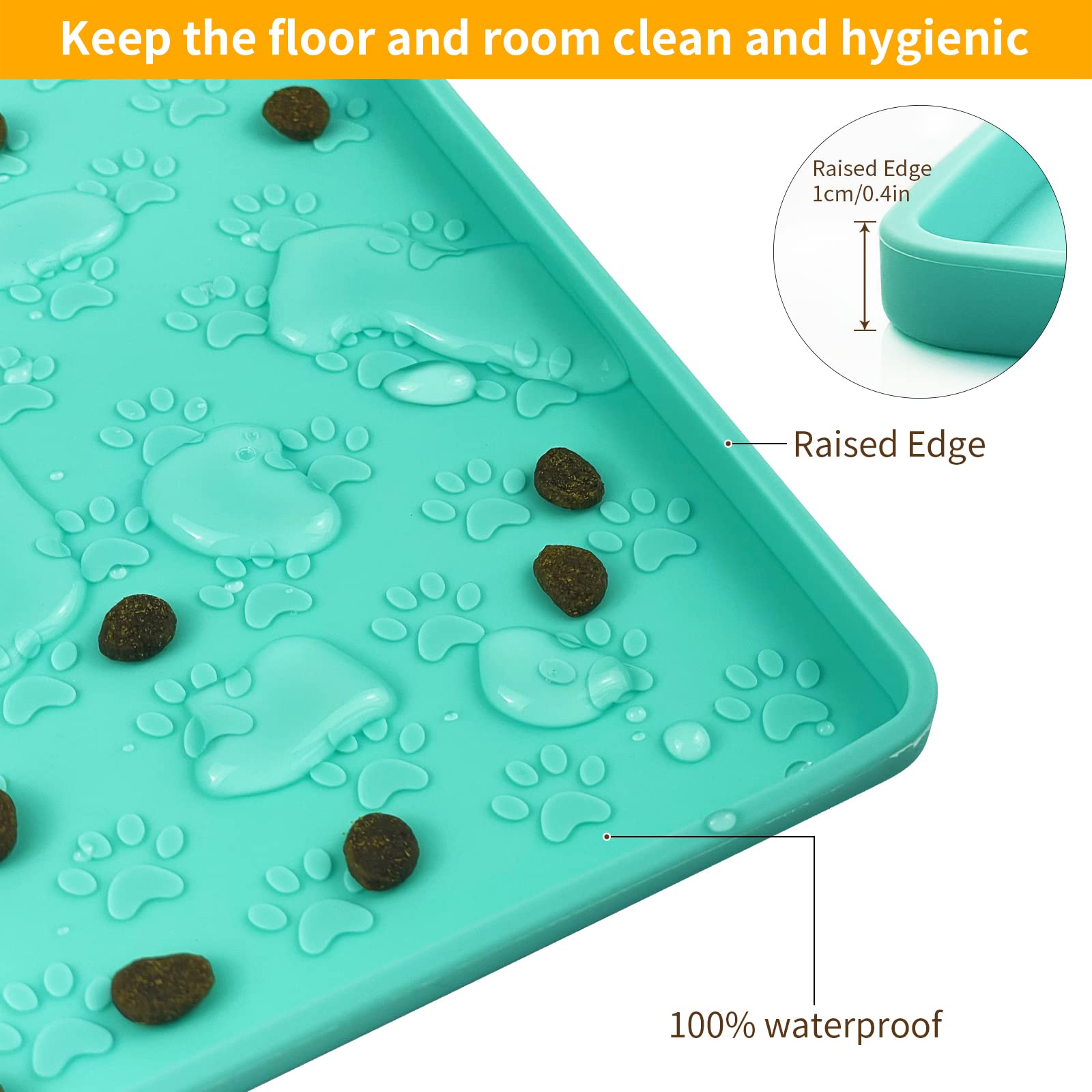 Ptlom placemat con borde protector verde, protege el suelo.