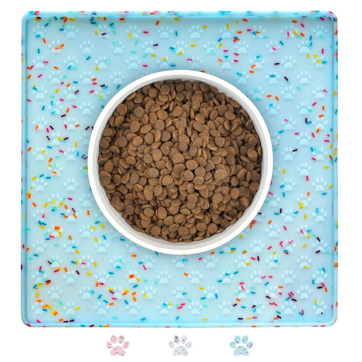 Ptlom mantel alimentación antideslizante azul para perros y gatos, mantiene la mesa limpia