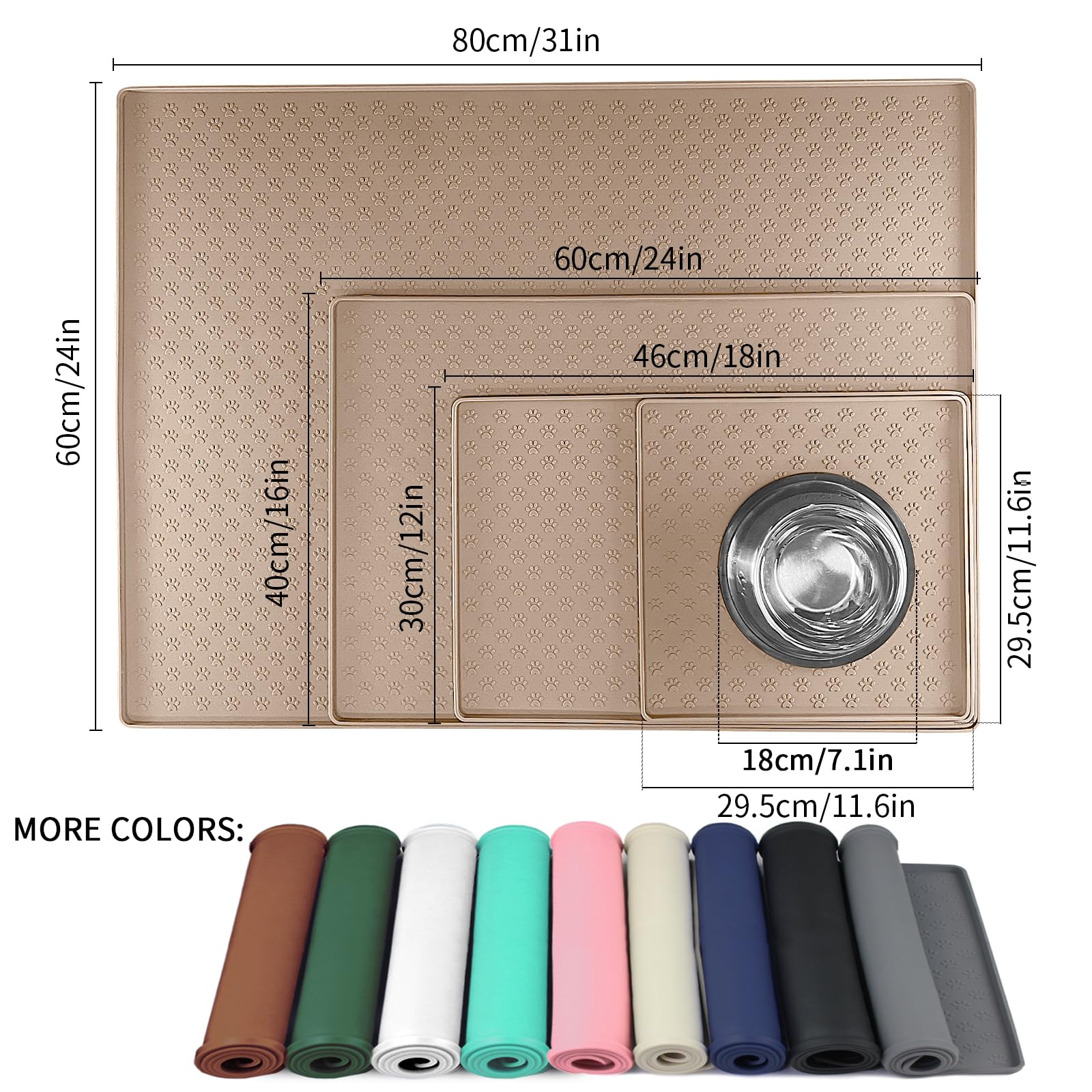 Ptlom mantel impermeable para mascotas facilita la limpieza de comida y agua.