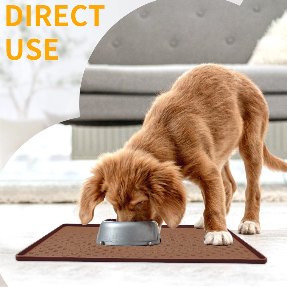 Alfombrilla Ptlom de protección de suelo para comidas de mascotas.