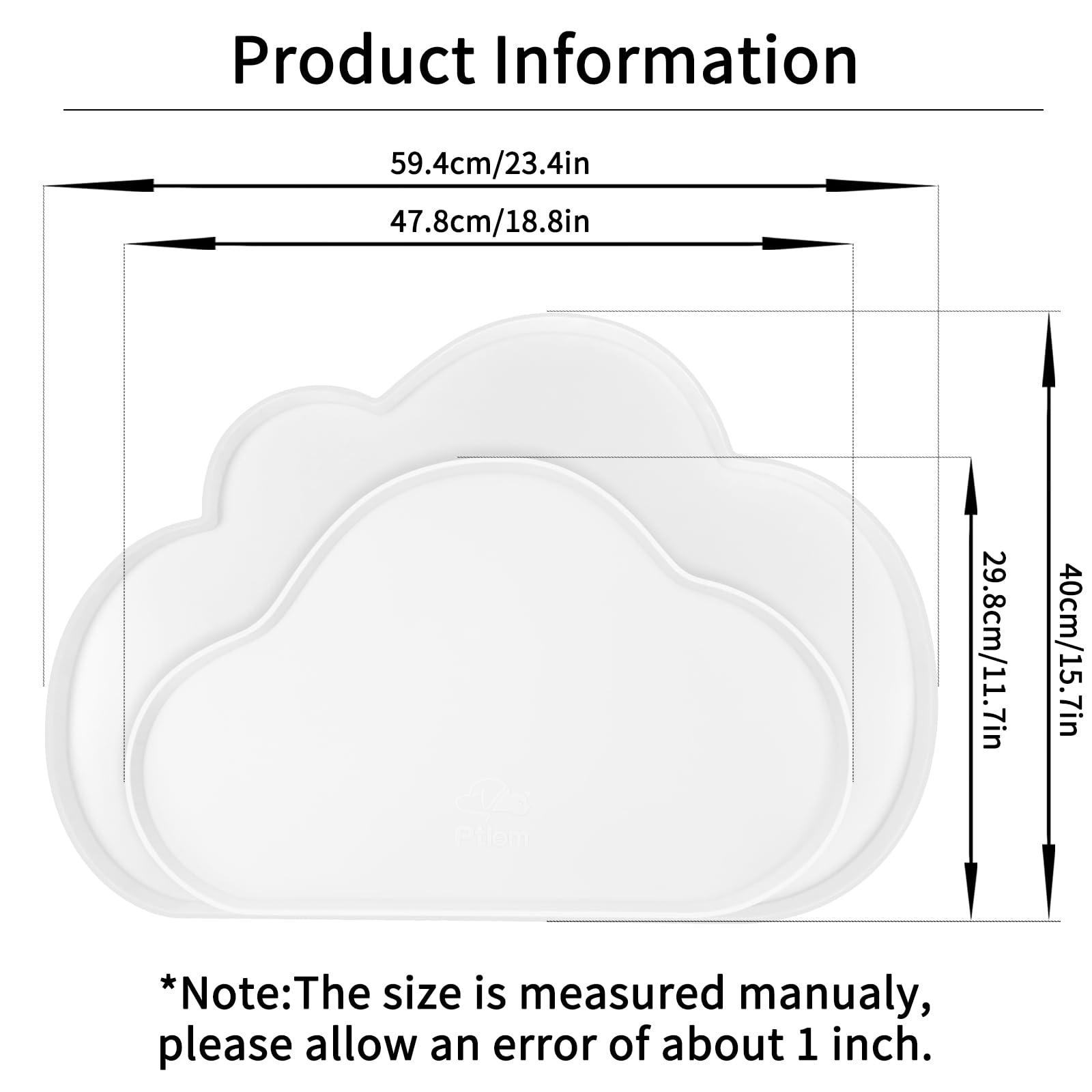 Ptlom placemat impermeable blanco mantiene seco el área de comida