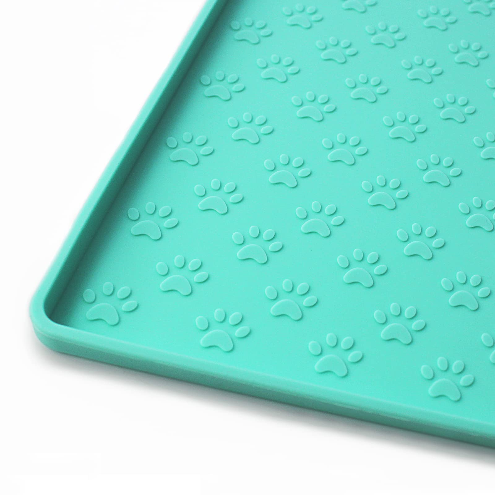 Ptlom placemat silicona para perro y gato verde, fácil de limpiar.