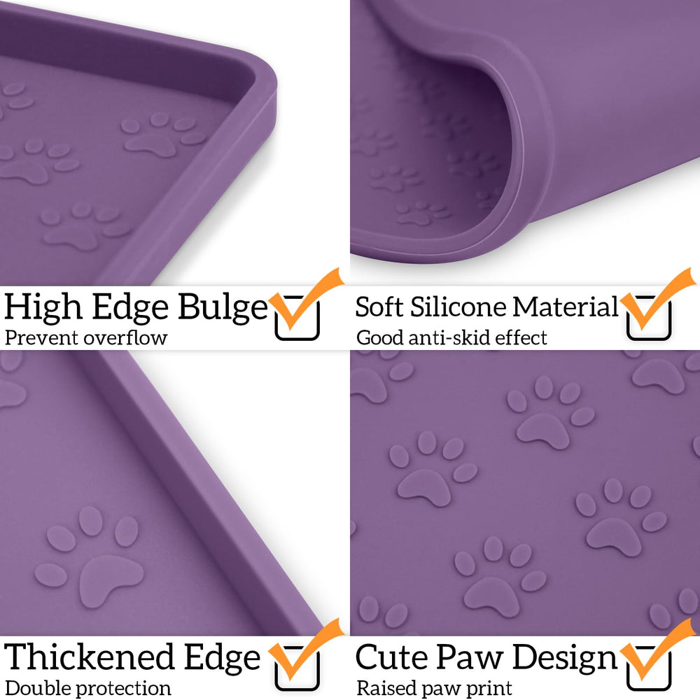 Tapete grande para perros y gatos de Ptlom, base estable para tazones