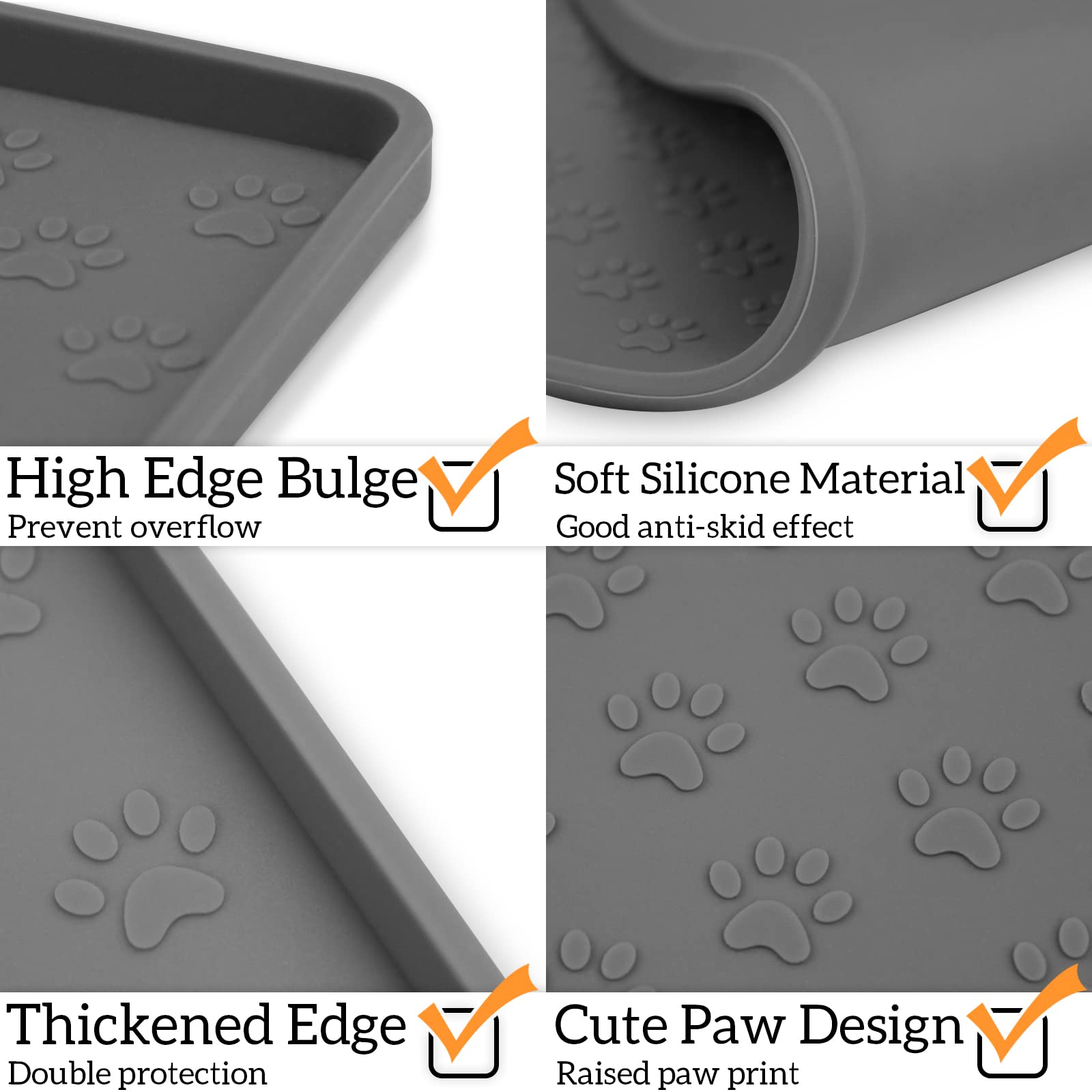 Tapete de silicona gris Ptlom protege el piso y evita desplazamientos de cuencos