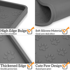 Tapete de silicona gris Ptlom protege el piso y evita desplazamientos de cuencos