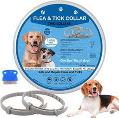PUBAMALL collar antipulgas para perros negro, conjunto 2, protección duradera.